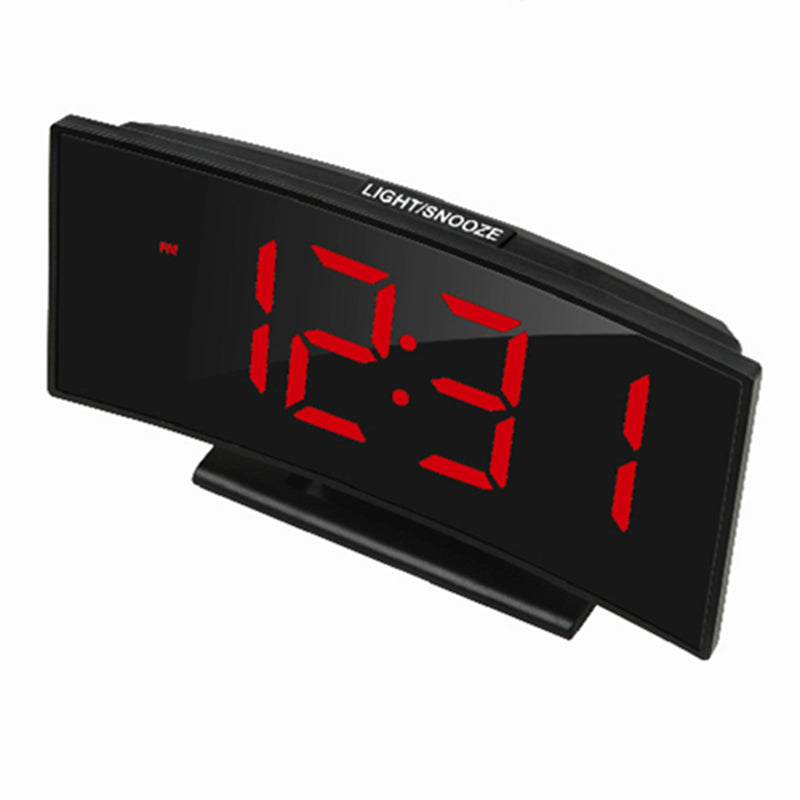 Large Screen Digital Display Electronic Clock Curved Alarm Clock