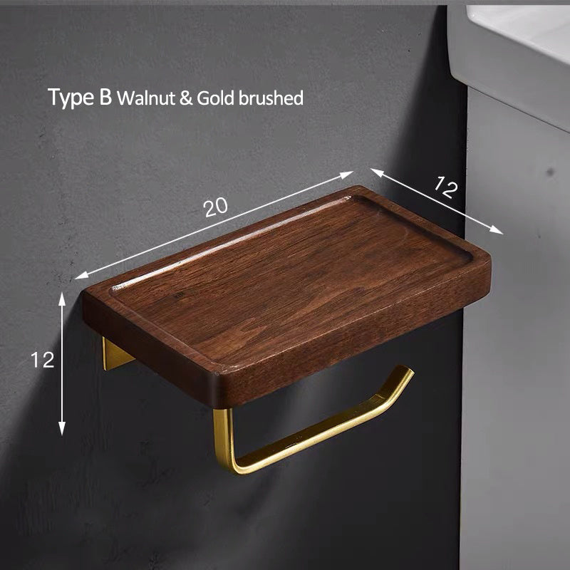 Solid Wood Toilet Paper Rack Toilet Paper Towel Rack