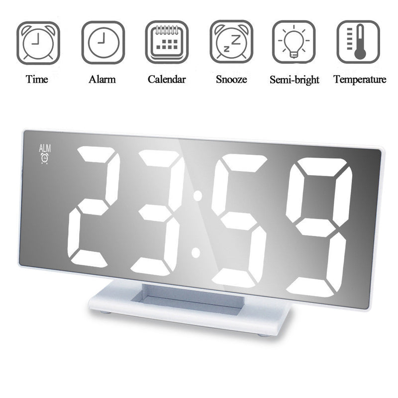 Mirror Digital Alarm Clock LED Electronic Clock