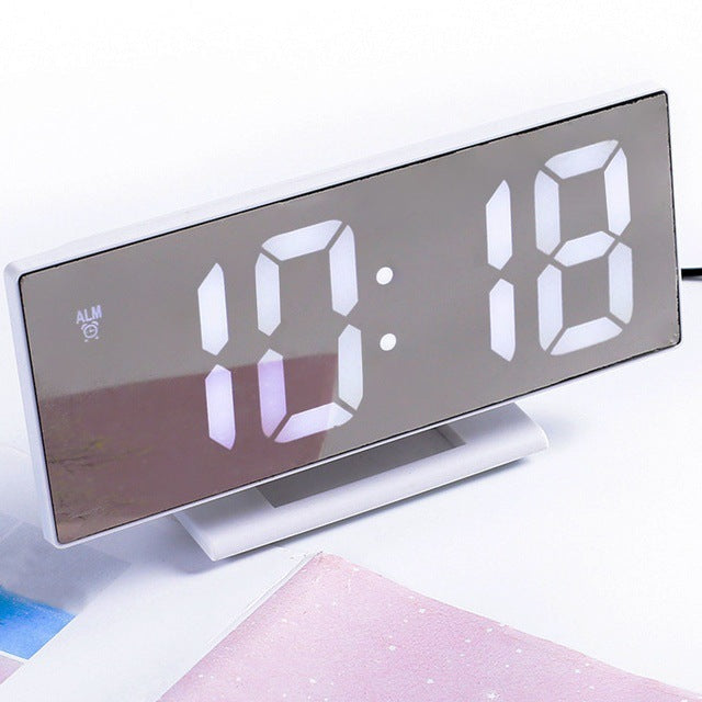 Mirror Digital Alarm Clock LED Electronic Clock