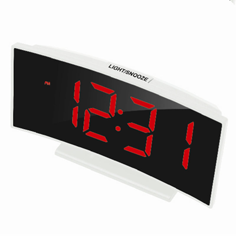 Large Screen Digital Display Electronic Clock Curved Alarm Clock