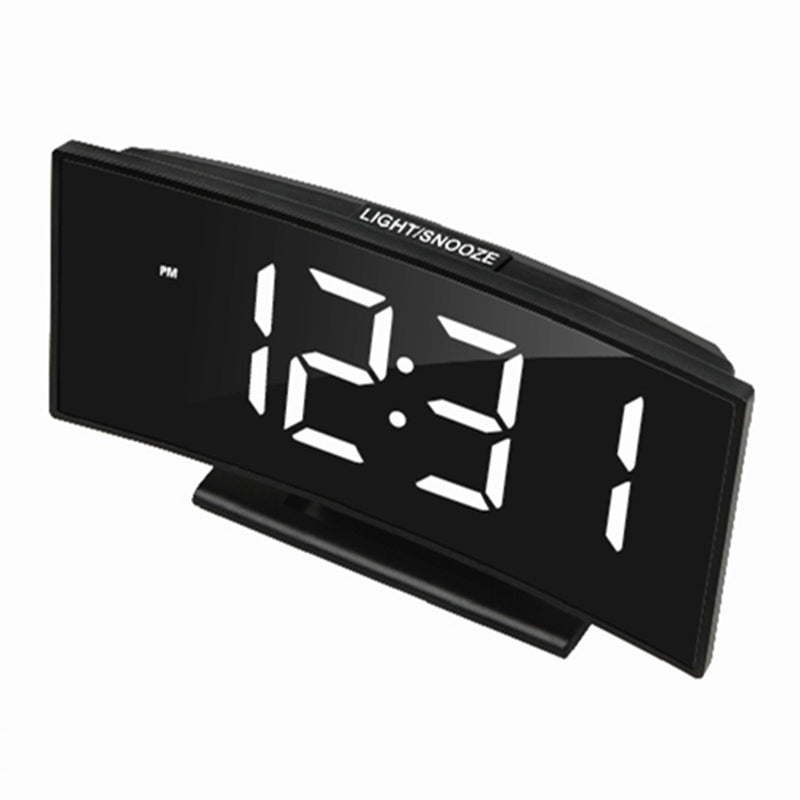 Large Screen Digital Display Electronic Clock Curved Alarm Clock